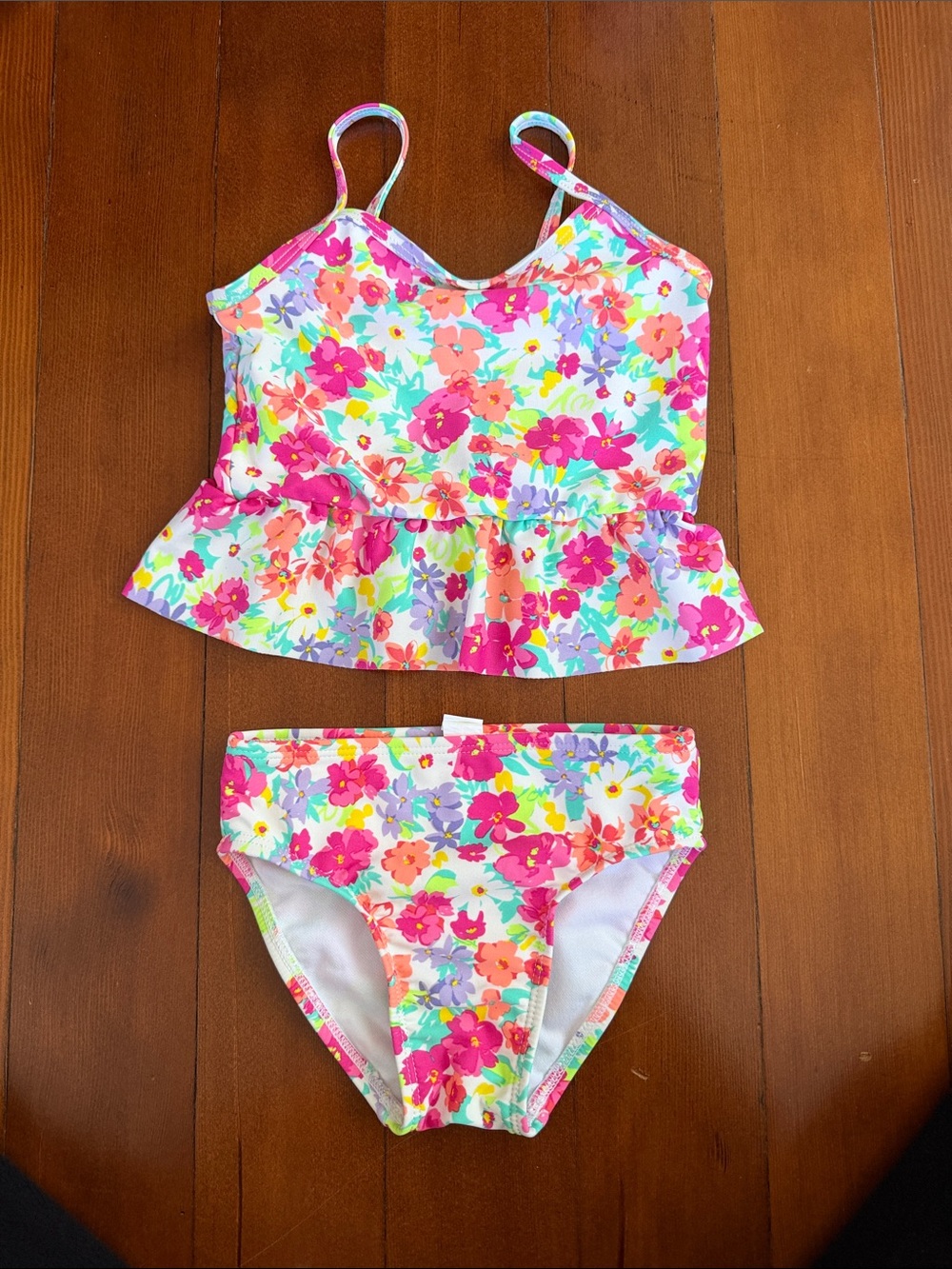 The Children's Place Floral Ruffle Tankini - Pink Multi